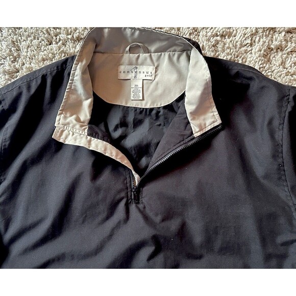 Consensus golf jacket mens XXL pullover waterproof windbreaker Black - Picture 2 of 7